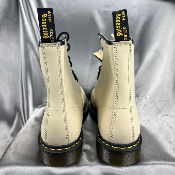 DR. Martens 1460 Boots Men\'s 14‎ Cream Combat Smooth Leather 31008 90\'s Grunge